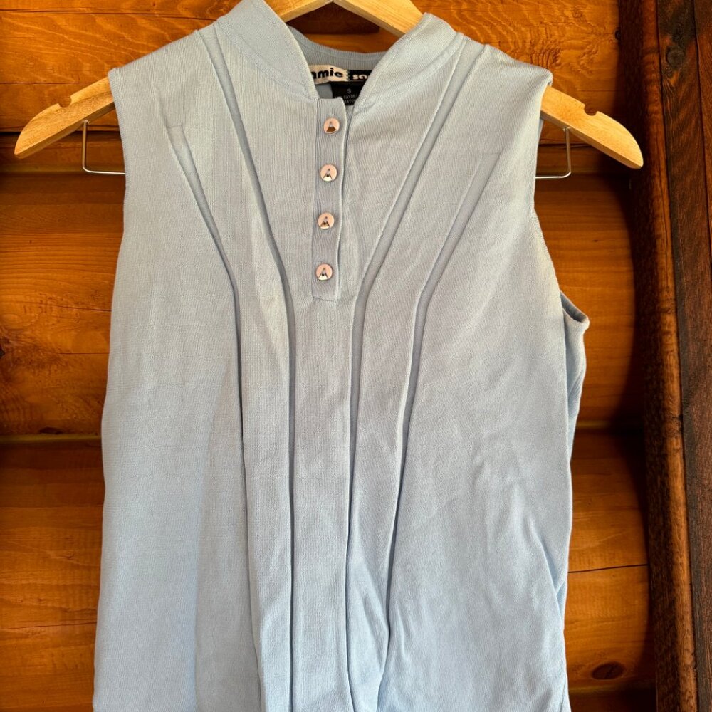Vintage Pleated Baby Blue Tank Top Size S from jamie sadock